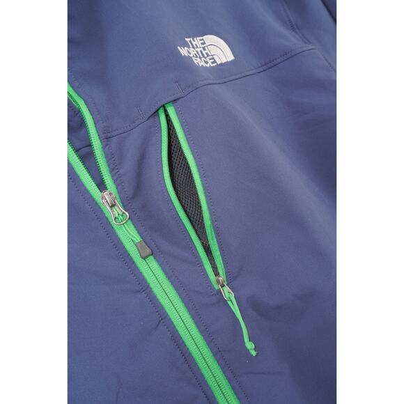 The North Face Apex Softshell Jacket Blue Green Trim Windproof Men’s Large - Picture 9 of 13